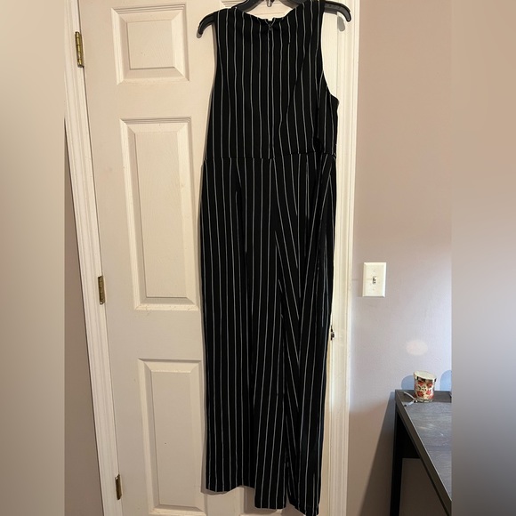 June and Hudson black with white stripes jumpsuit size XL. NWT - Picture 2 of 7